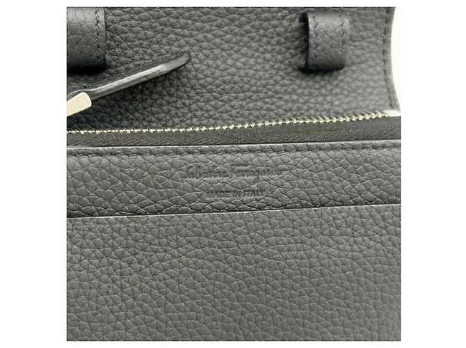 Gancini Borsa a tracolla in pelle nera Salvatore Ferragamo - vista 15