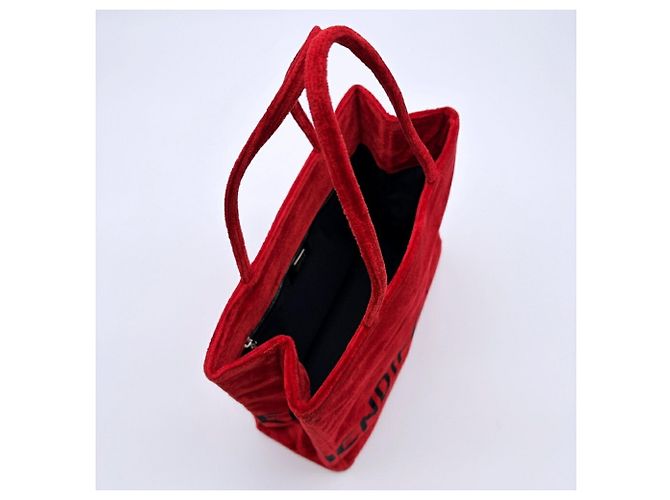 Borsa Tote a Spalla Fendi in Velluto Rosso - vista 12