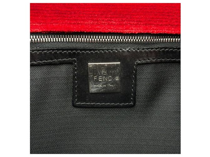 Borsa Tote a Spalla Fendi in Velluto Rosso - vista 15