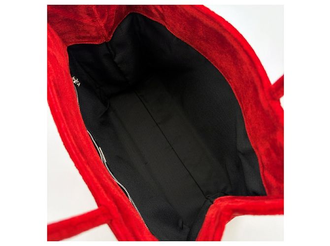 Borsa Tote a Spalla Fendi in Velluto Rosso - vista 19