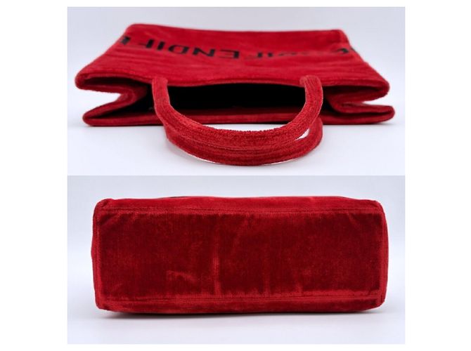 Borsa Tote a Spalla Fendi in Velluto Rosso - vista 6