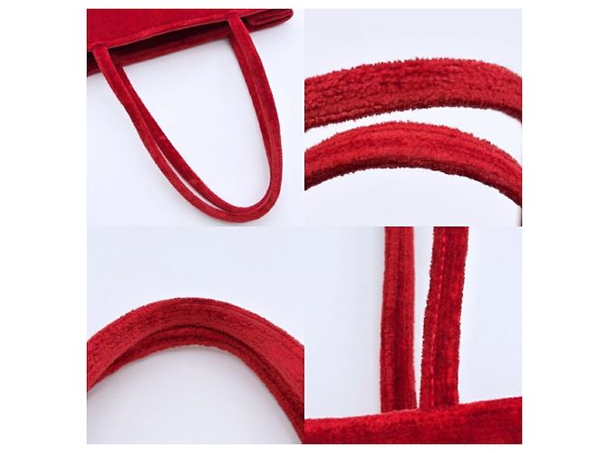 Borsa Tote a Spalla Fendi in Velluto Rosso - vista 7