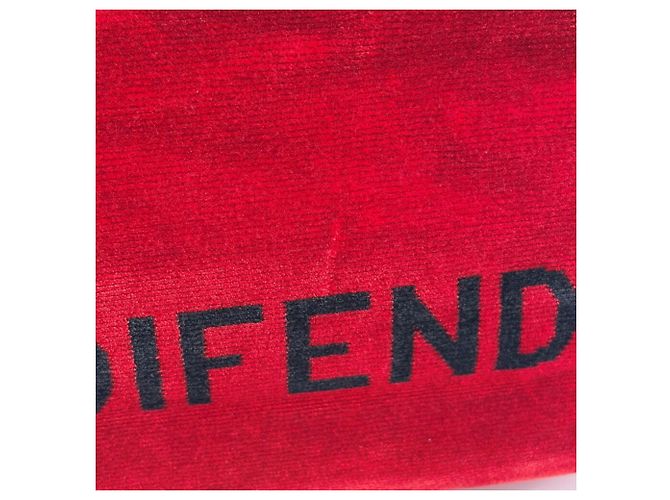 Borsa Tote a Spalla Fendi in Velluto Rosso - vista 8