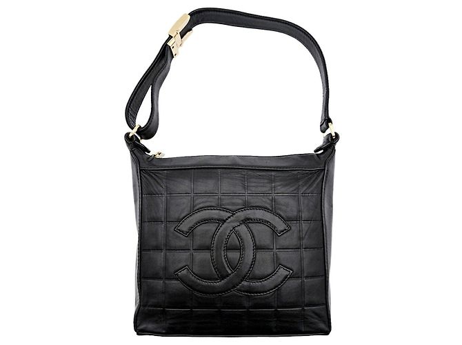 Bolso de hombro Chanel de piel de cordero negra - vista 2