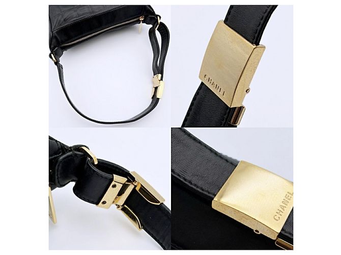 Bolso de hombro Chanel de piel de cordero negra - vista 7