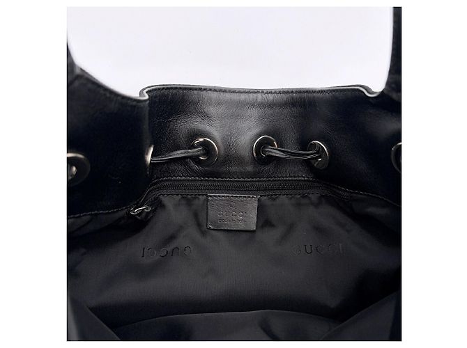 Borsa a tracolla Gucci in nylon nero e pelle - vista 15