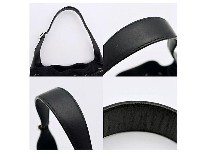 Borsa a tracolla Gucci in nylon nero e pelle - vista 7