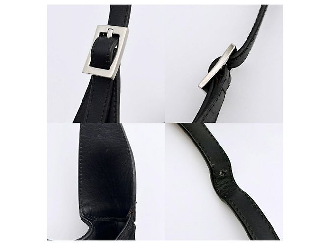 Borsa a tracolla Gucci in nylon nero e pelle - vista 8