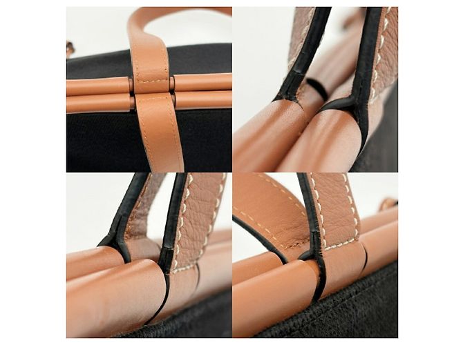 Loewe Shopper aus Canvas und Leder in Schwarz - Ansicht 10