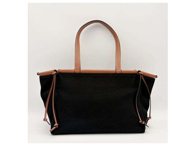 Loewe Shopper aus Canvas und Leder in Schwarz - Ansicht 3