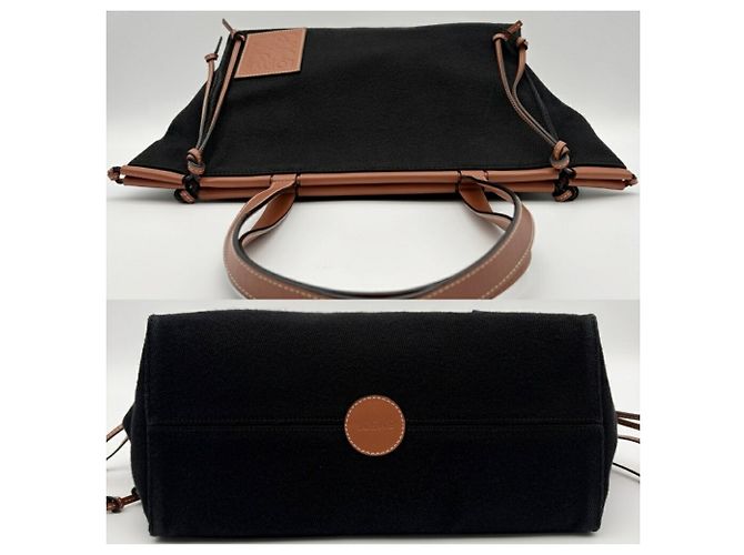 Loewe Shopper aus Canvas und Leder in Schwarz - Ansicht 7