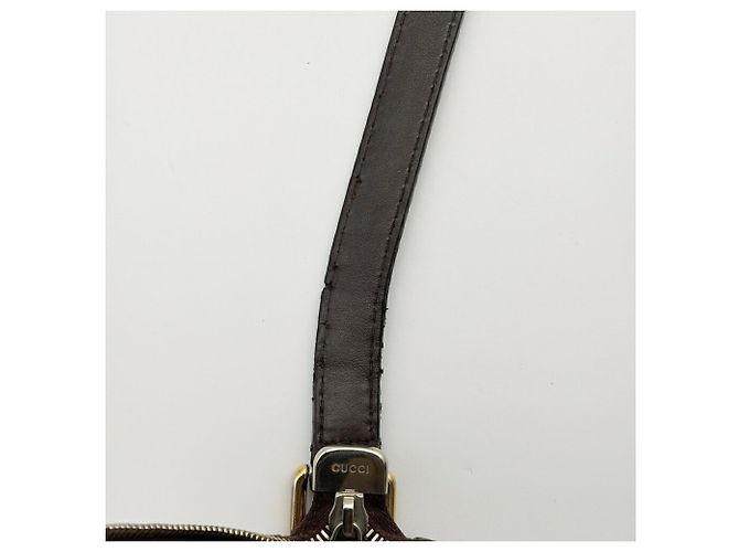 Borsa a tracolla Gucci in pelle marrone scuro - vista 11