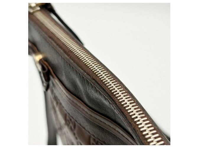 Borsa a tracolla Gucci in pelle marrone scuro - vista 13