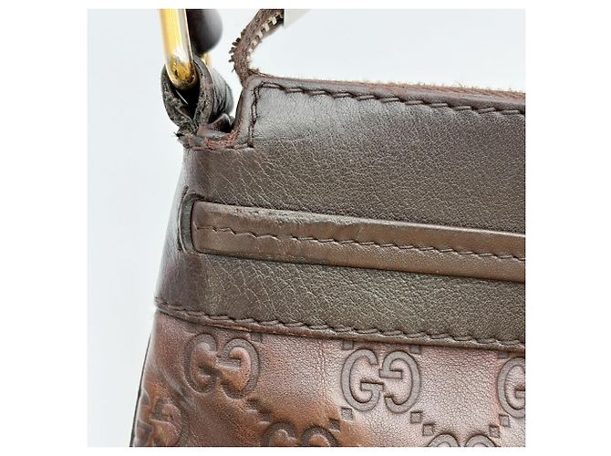 Borsa a tracolla Gucci in pelle marrone scuro - vista 15