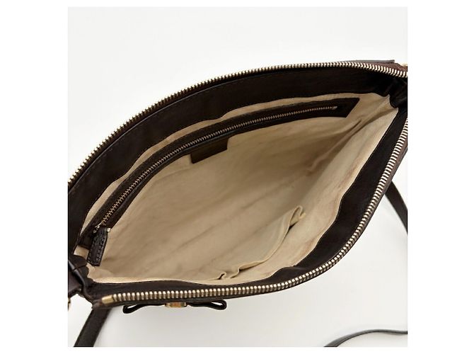 Borsa a tracolla Gucci in pelle marrone scuro - vista 18