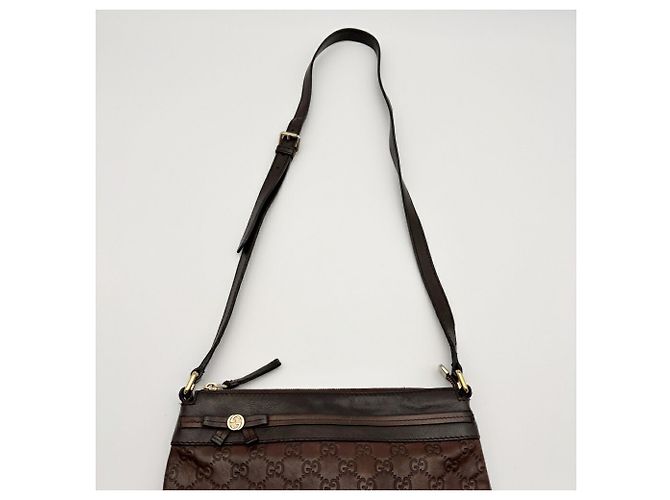 Borsa a tracolla Gucci in pelle marrone scuro - vista 5