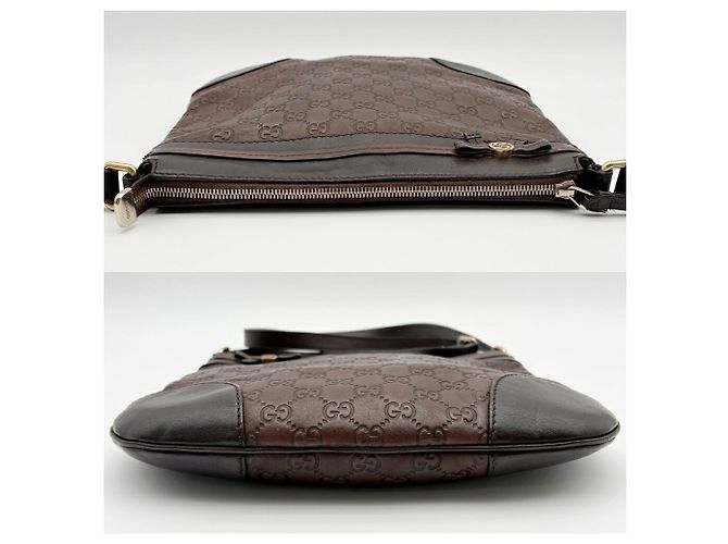 Borsa a tracolla Gucci in pelle marrone scuro - vista 6