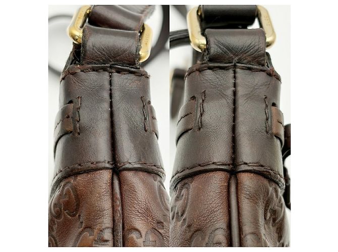 Borsa a tracolla Gucci in pelle marrone scuro - vista 8