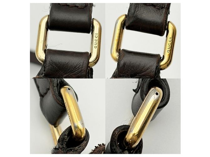 Borsa a tracolla Gucci in pelle marrone scuro - vista 9