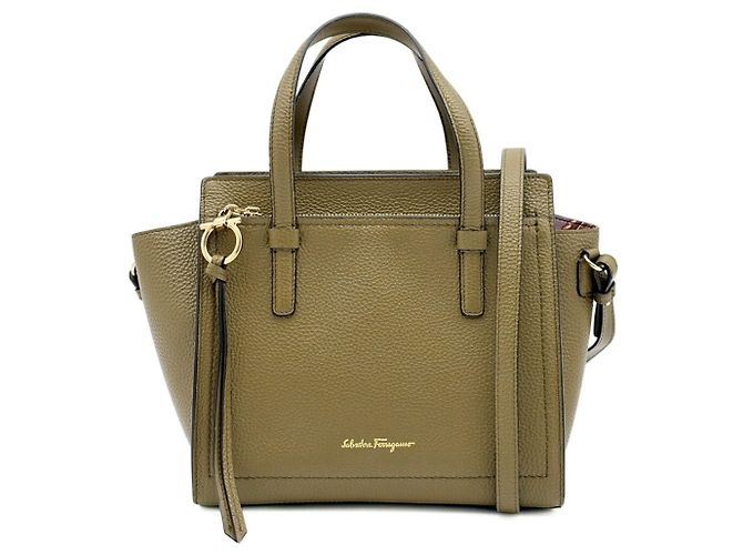 Gancini Salvatore Ferragamo Khaki Shoulder and Tote Bag - view 2