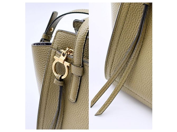 Gancini Salvatore Ferragamo Khaki Shoulder and Tote Bag - view 8