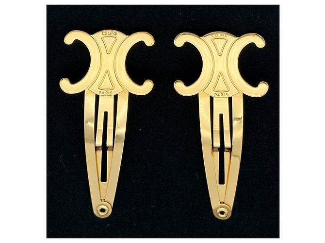 Céline Fermi per capelli Celine Triomphe in metallo dorato (Set di 2) - vista 2