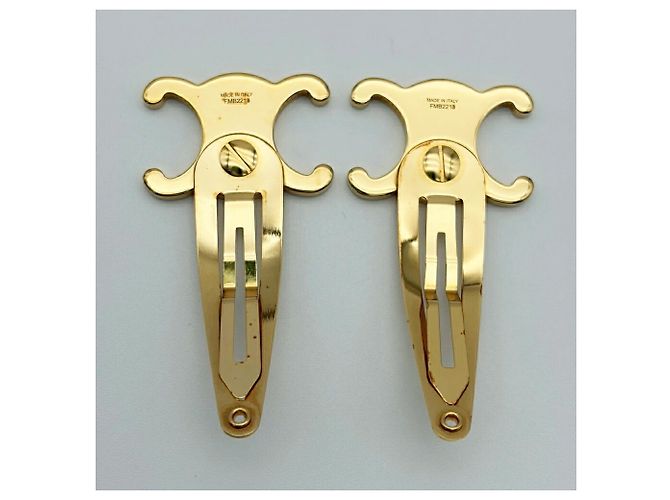 Céline Fermi per capelli Celine Triomphe in metallo dorato (Set di 2) - vista 4