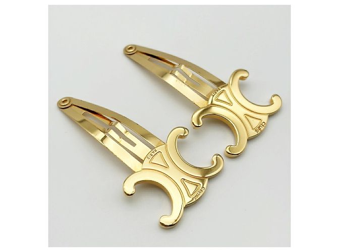 Céline Fermi per capelli Celine Triomphe in metallo dorato (Set di 2) - vista 5