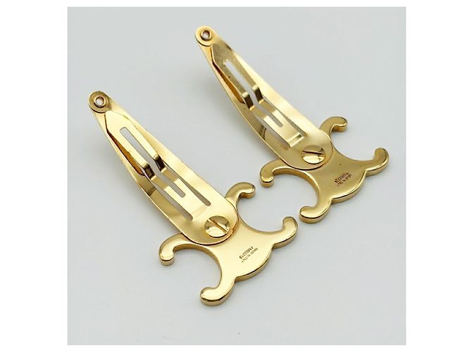 Céline Fermi per capelli Celine Triomphe in metallo dorato (Set di 2) - vista 6