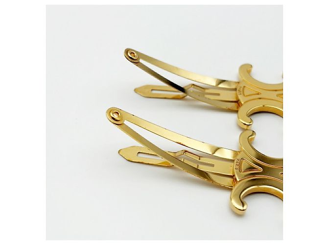 Céline Fermi per capelli Celine Triomphe in metallo dorato (Set di 2) - vista 7