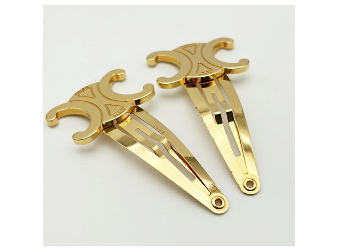Céline Fermi per capelli Celine Triomphe in metallo dorato (Set di 2) - vista 8