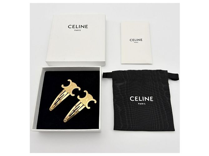 Céline Fermi per capelli Celine Triomphe in metallo dorato (Set di 2) - vista 9