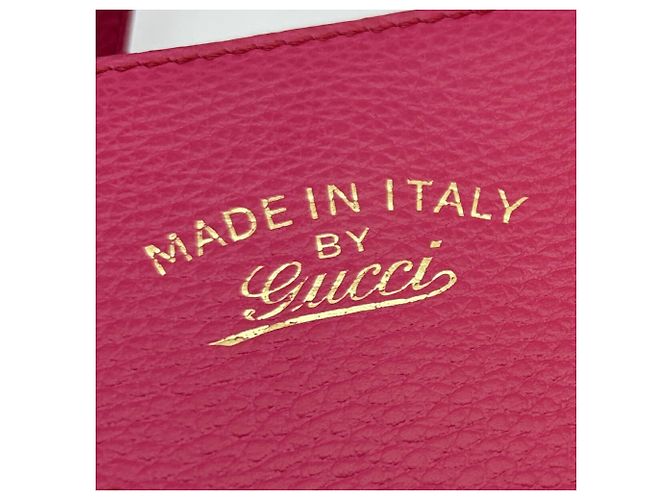 Gucci Swing Tote/Schultertasche aus rosa Leder - Ansicht 13