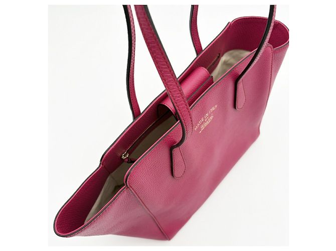 Gucci Swing Tote/Schultertasche aus rosa Leder - Ansicht 14