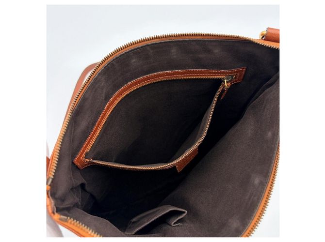 Borsa a tracolla Gucci in pelle e tela beige e marrone - vista 14