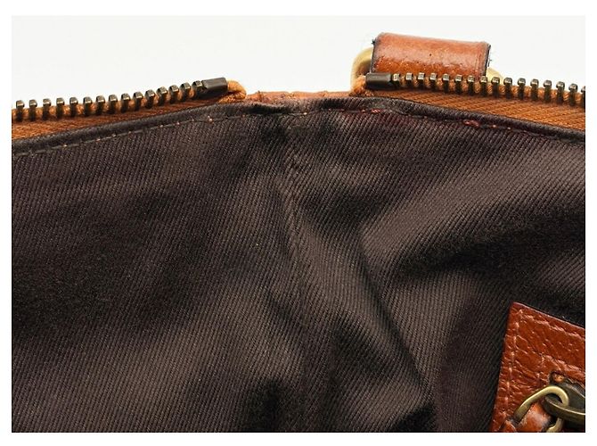 Borsa a tracolla Gucci in pelle e tela beige e marrone - vista 15