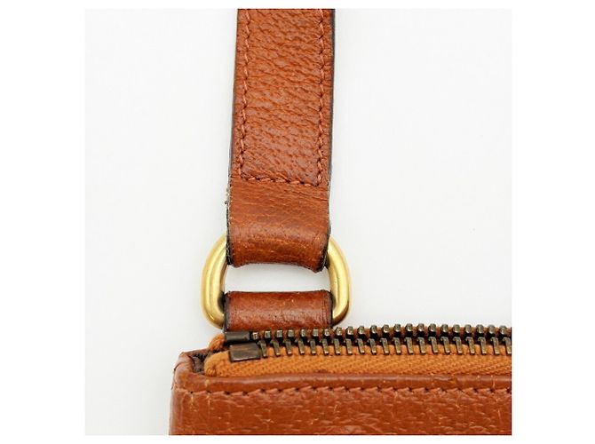 Borsa a tracolla Gucci in pelle e tela beige e marrone - vista 8