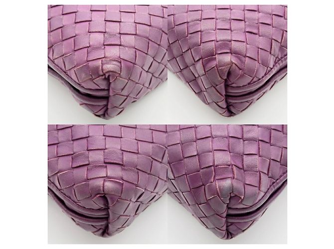 Borsa a tracolla Pochette in pelle viola Bottega Veneta - vista 13