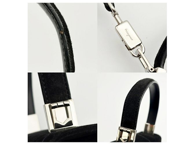 Borsa in camoscio nero Salvatore Ferragamo - vista 9