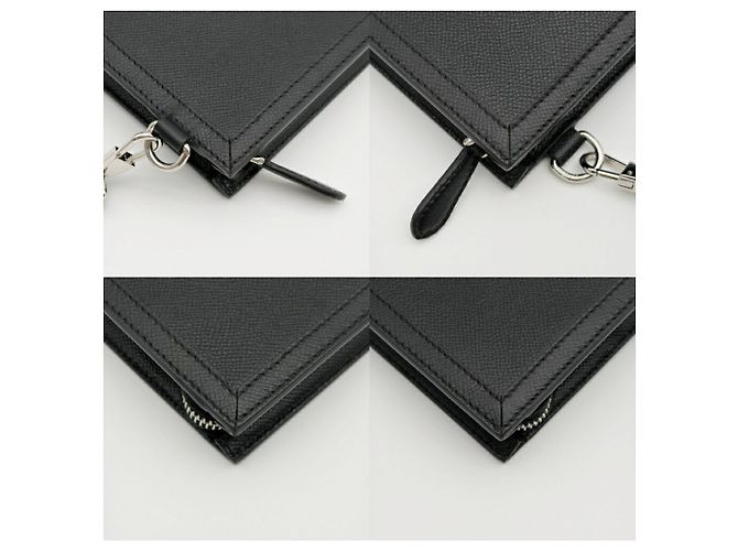 Pochette in pelle nera da uomo Burberry - vista 10
