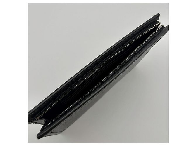 Pochette in pelle nera da uomo Burberry - vista 14