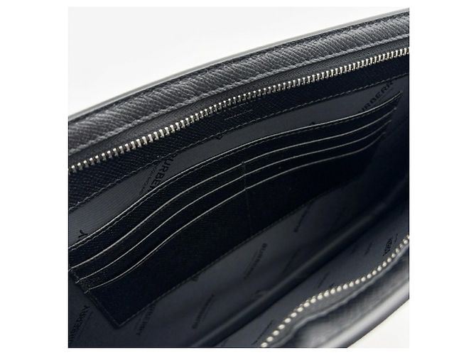 Pochette in pelle nera da uomo Burberry - vista 15