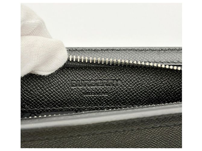 Pochette in pelle nera da uomo Burberry - vista 16
