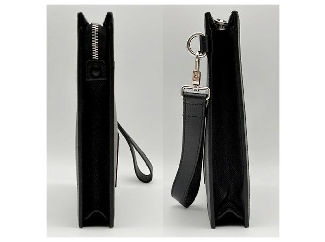 Pochette in pelle nera da uomo Burberry - vista 5
