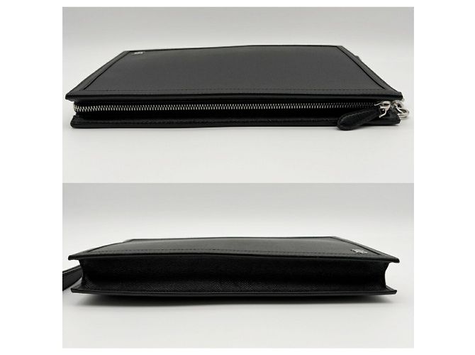 Pochette in pelle nera da uomo Burberry - vista 6