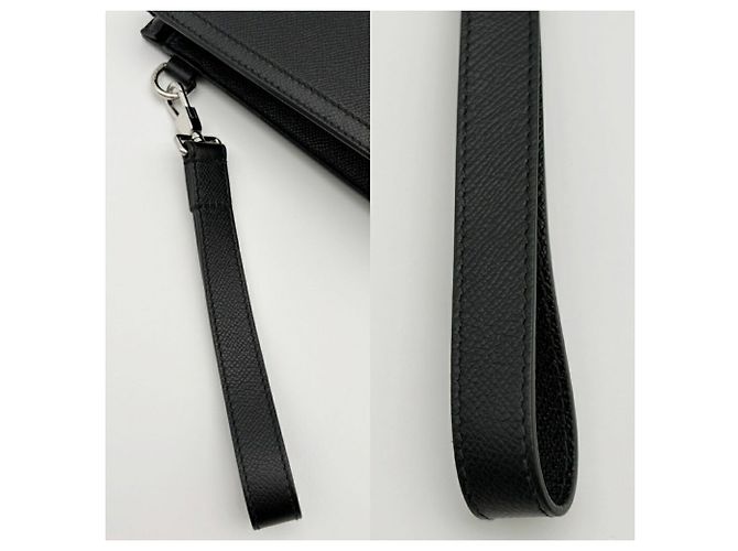 Pochette in pelle nera da uomo Burberry - vista 7