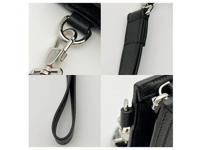 Pochette in pelle nera da uomo Burberry - vista 8