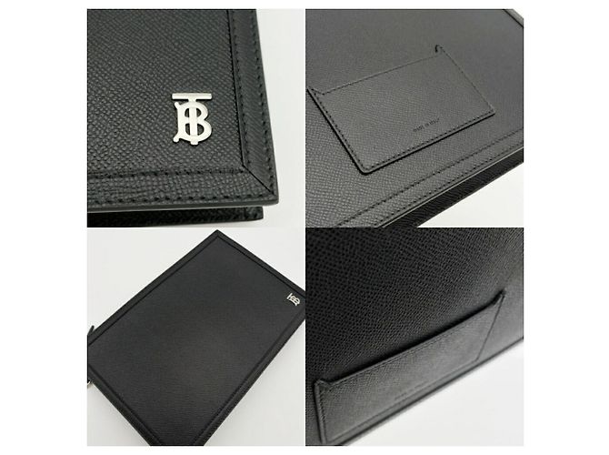 Pochette in pelle nera da uomo Burberry - vista 9