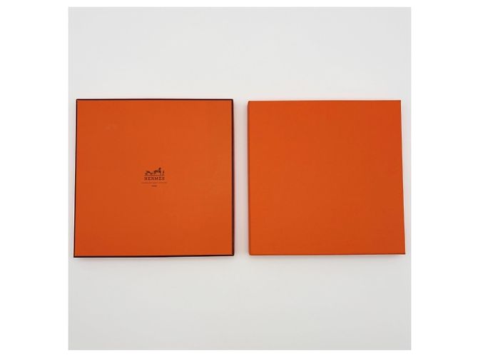 Hermès Pañuelo de seda Hermes Carre 90 en marrón y dorado - vista 13