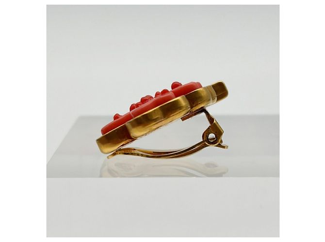 Chanel Clip-On Ohrringe Gold und Rosa - Ansicht 10